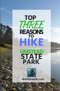 William B. Umstead State Park has been my go-to hiking place for at least the past ten years.&nbsp; &nbsp;I hike in the forest, or with the forest as a starting place, at least twice per week. Located in Wake County, NC between Raleigh, Cary and Durham, this 5,579 acre park is at most a 15 minute drive (or a 5 mile walk) from my house.