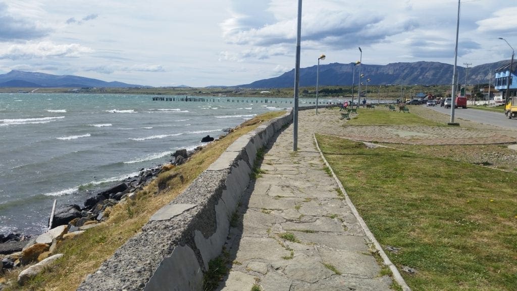Walk along the shore in Puerto Natales, Patagonia, Chile