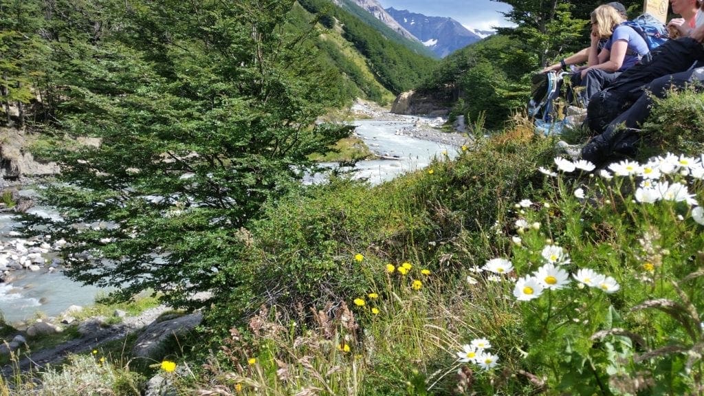 Taking a snack break at Las Torres camp