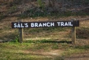 Sign for Sal's Branch Trail