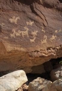 Petroglyph panel near the Delicate Arch trail