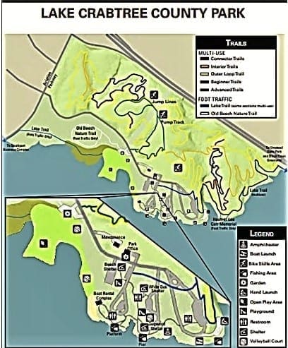Lake Crabtree County Park map