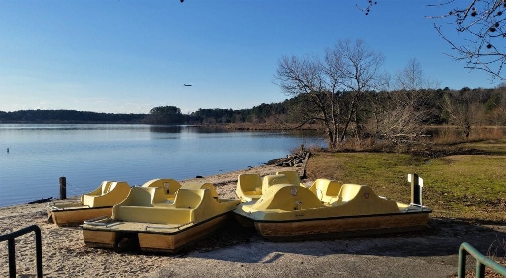 Paddle boats for rent at Lake Crabtree County Park