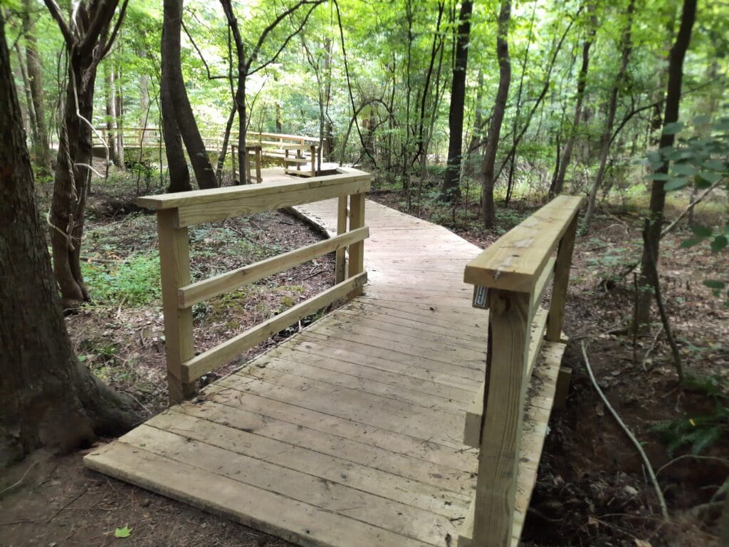 An extended improved walkway on the Lake Trail.