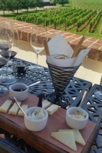 Enjoying a wine and cheese tasting near Shenandoah National Park.
