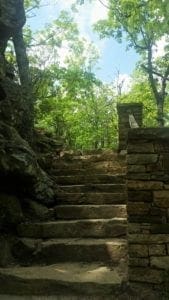 Stairs on the Jomeoke trail at Pilot Mountain State Park