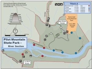 Map of Pilot Mountain State Park's River section