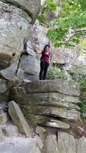 Climbing rocks at Pilot Mountain SP
