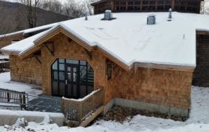 The Visitor Center back door in winter