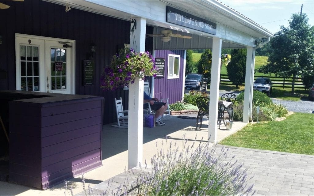 Relax on the Lavender Store's spacious porch.