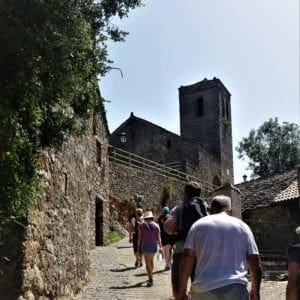 Hiking past the Church of St Martin