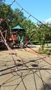 Empty playground at Pullen Park.