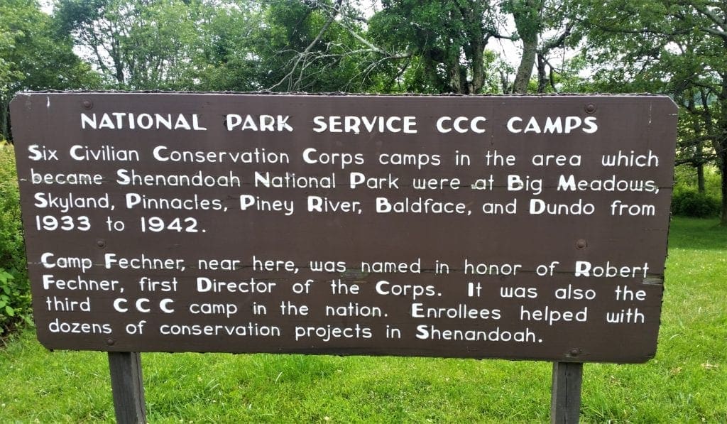 Shenandoah National Park was the first park to have CCC Camps.