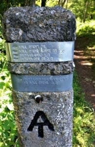 Trail marker in Shenandoah National Park.