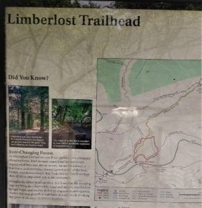 Limberlost Trail information at the trailhead.