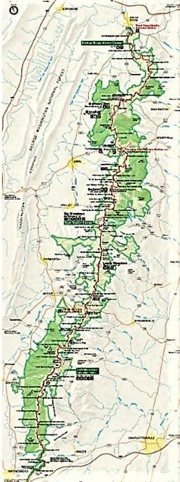Map of Shenandoah National Park