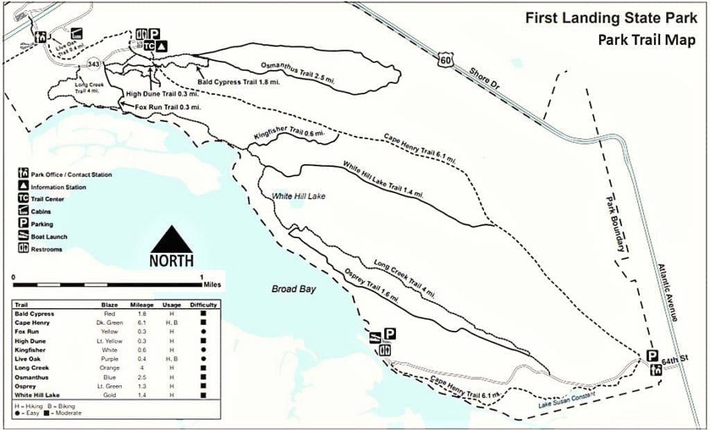 First Landing State Park Trail Map