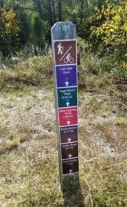 Trail marker at the Visitor Center