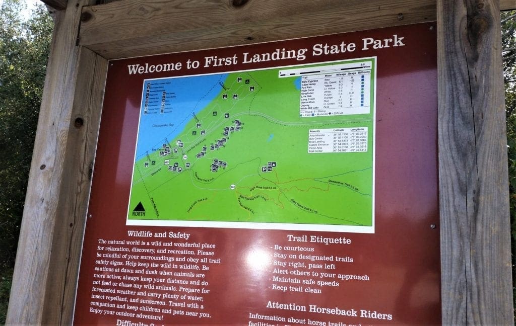 Park map at visitors center