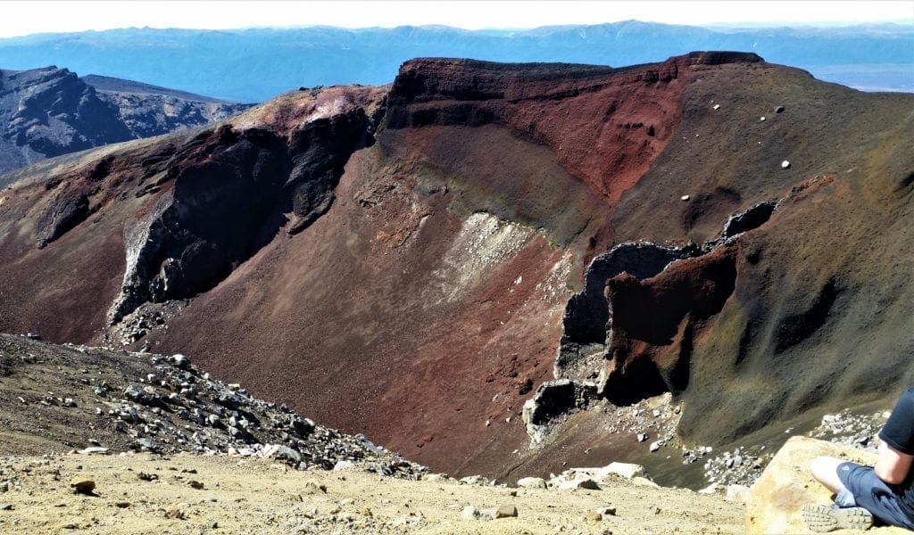 View of the crater on the Tongariro Alpine Crossing in New Zealand