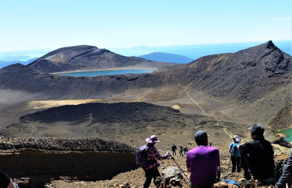 You can see the sacred Blue Lake form the Red Crater summit