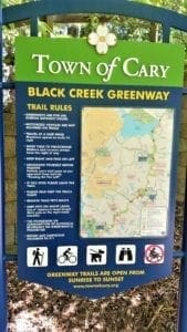 Black Creek Greenway trail head sign