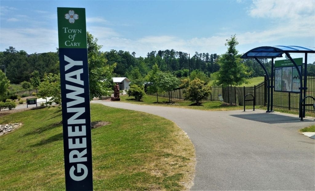 The Town of Cary has over 70 miles of paved greenways