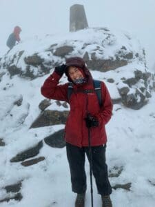 Author at the summit of Ben Nevis, the highest peak in Scotland