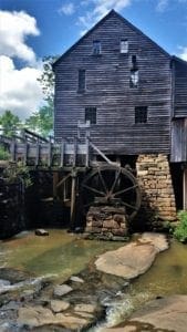 View of Yates Mill from the rocks.