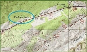 McAfee Gap was also named for the family.