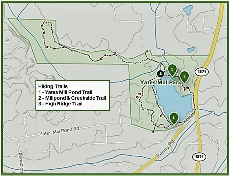 Hiking Trails at Historic Yates Mill County Park