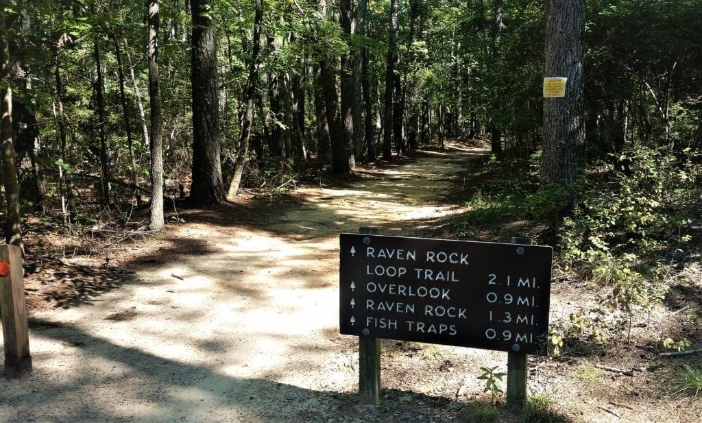 Trailhead sign at the Raven Rock loop.