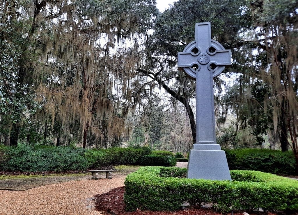 Celtic cross on the grounds at Christ Church.
