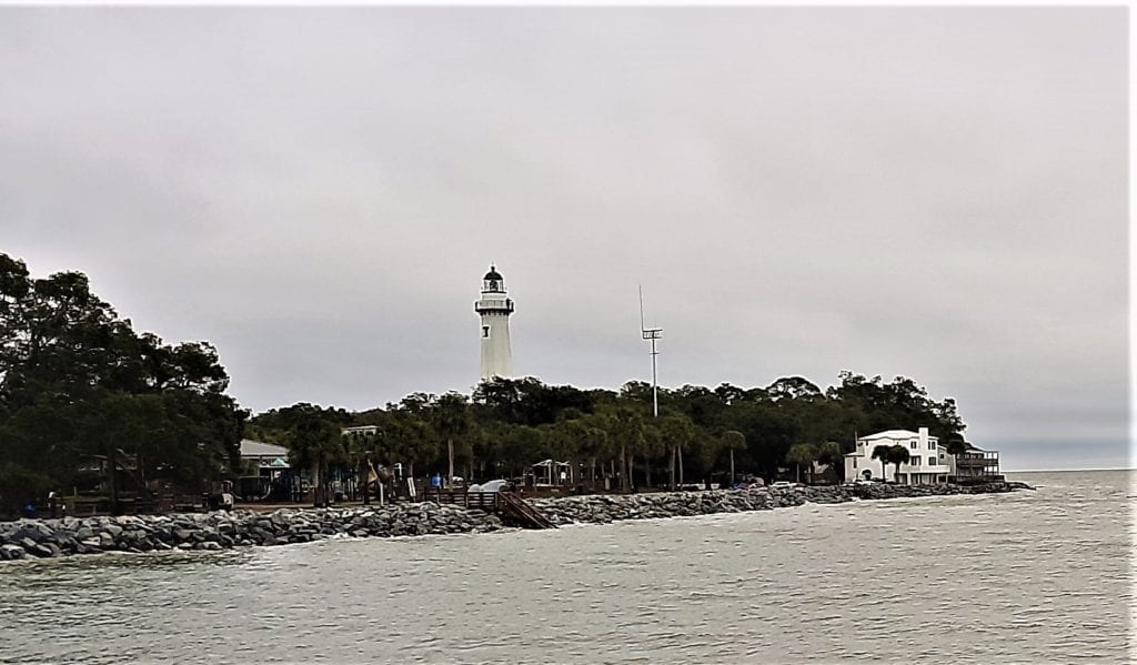 View of the Lighthouse from the St Simon's pier.