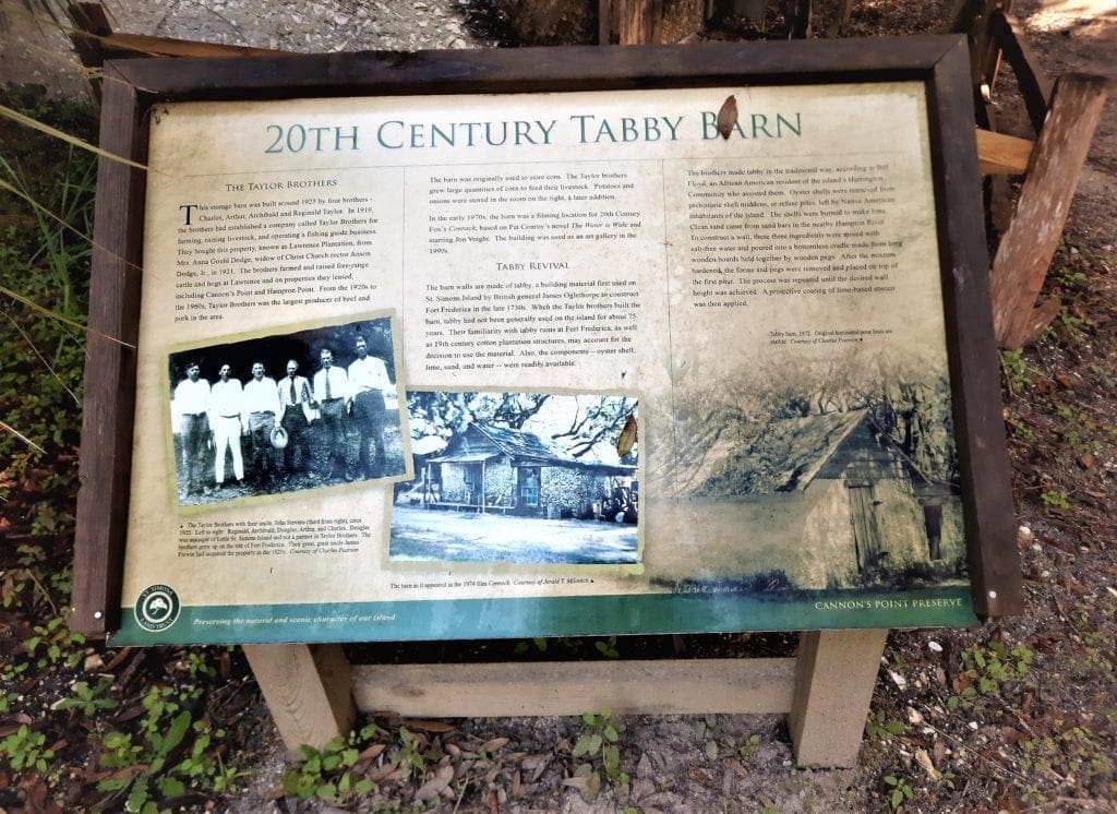 Plaque outside the Tabby barn.