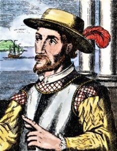 Engraved portrait of Juan Ponce de Leon