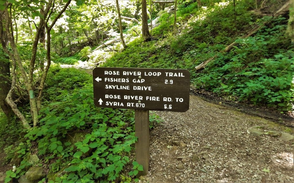 Trailhead sign for the Rose River Loop Trail