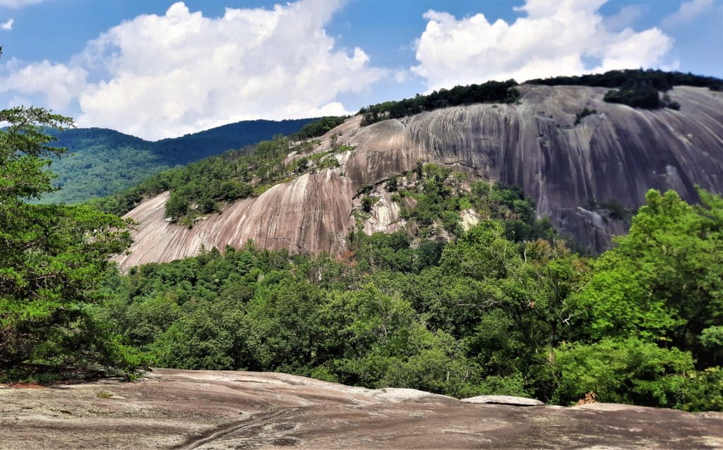 View of the Stone Mountain dome from Wolf Rock.
