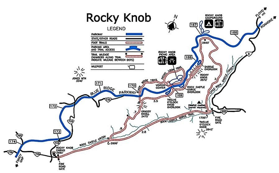 Rocky Knob Recreation Area Trail Map