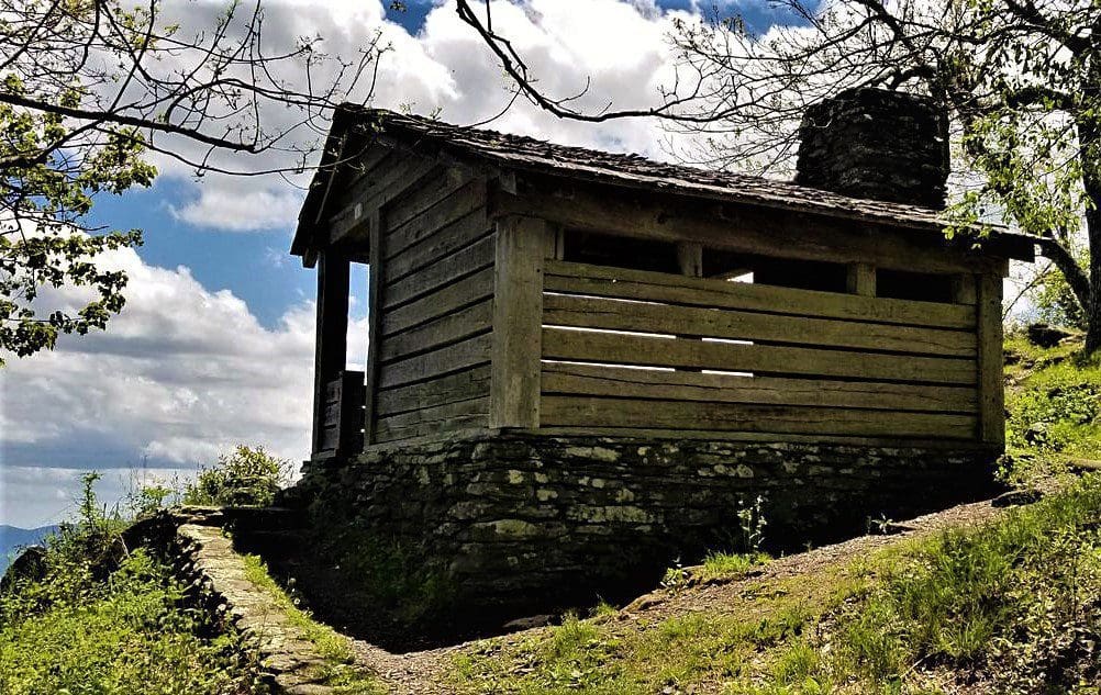 Old AT shelter on the Rocky Knob trail