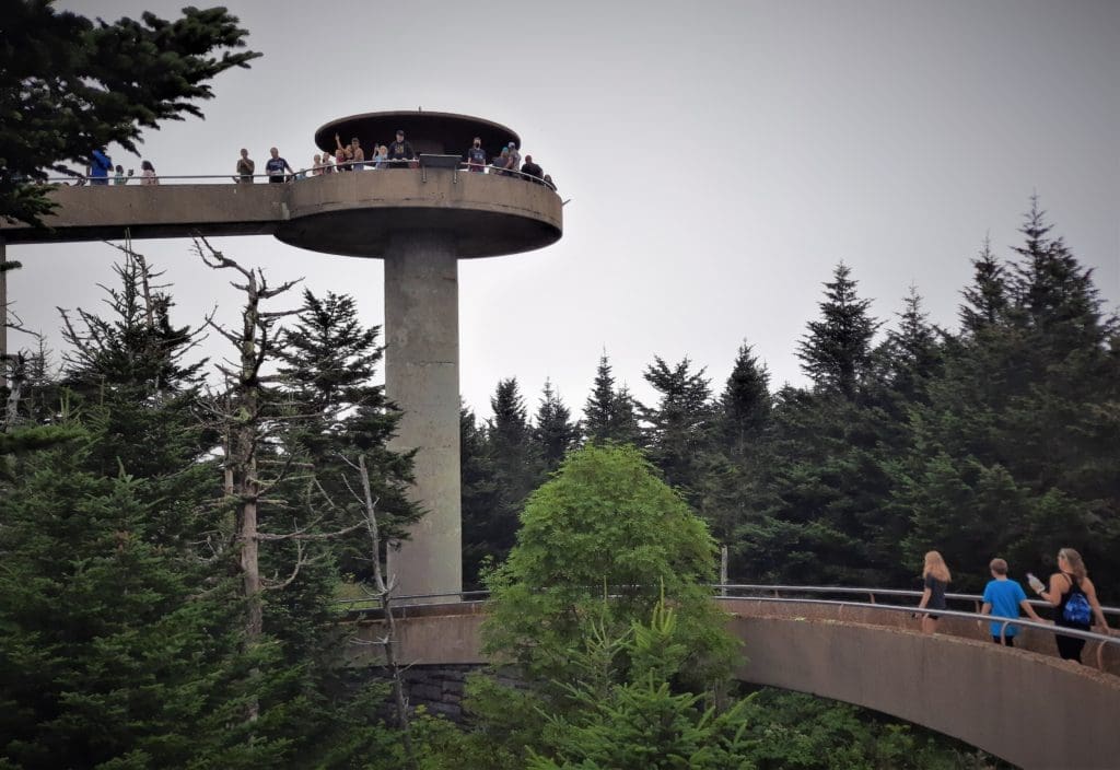Observation deck at Clingman's Dome in the Smoky Mountains.