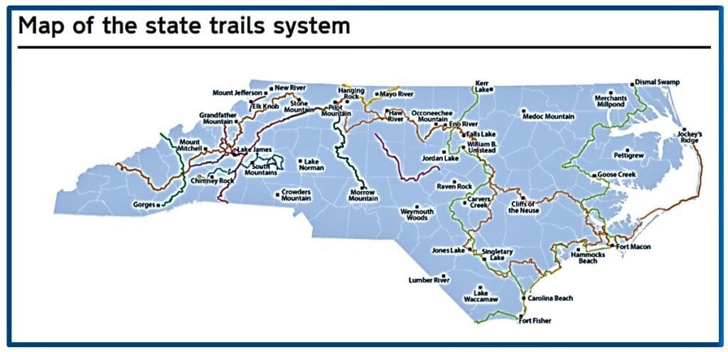 State Trails across North Carolina, including the MST.