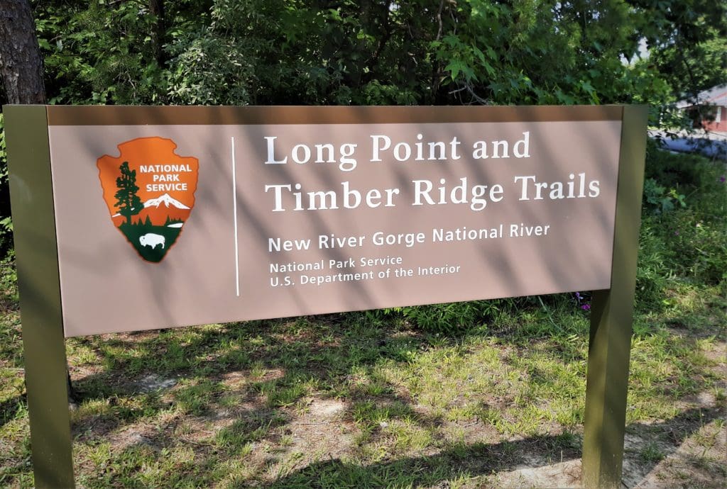 Trailhead sign at the Long Point Trail.