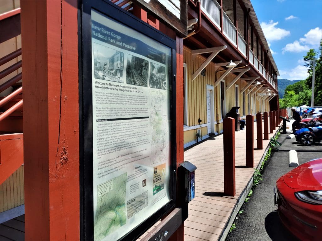 The old Thurmond railroad depot is now a Visitor Center.
