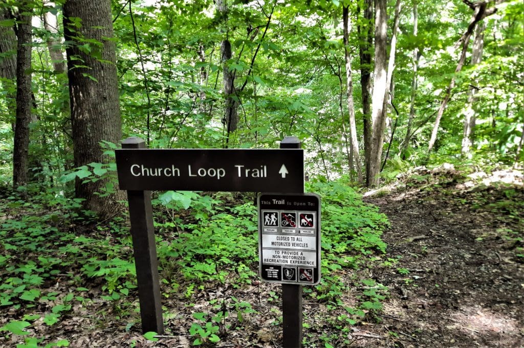 Trailhead for the Church Loop Trail, off of the Rend Trail.