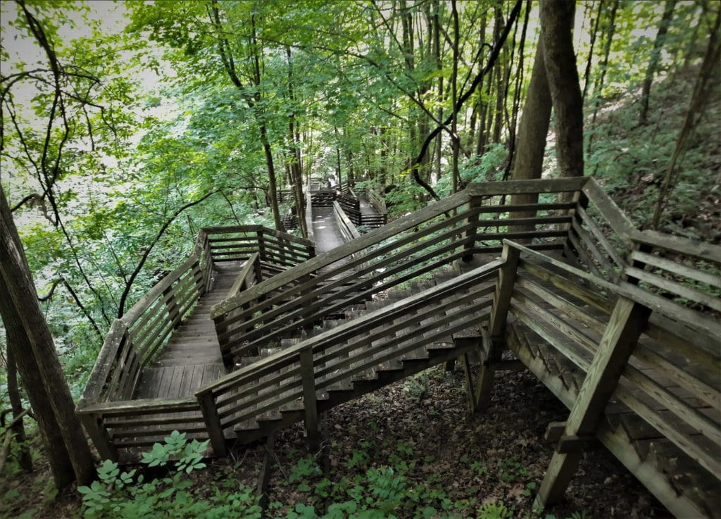 The Kaymoor Miner's Trail includes 821 steps down - and back up!