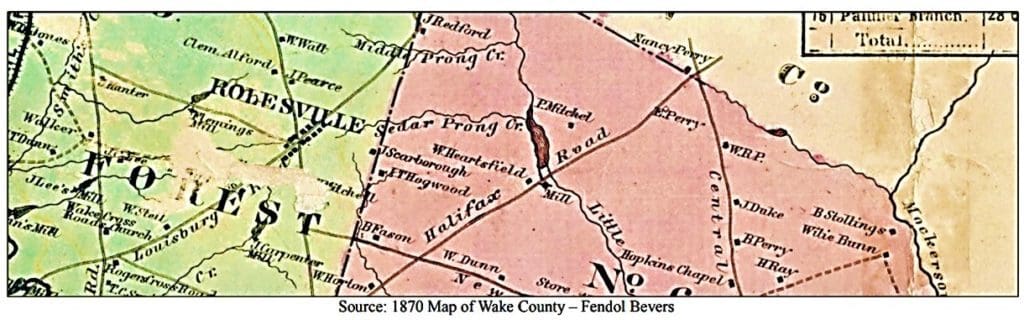 1870 Map of Wake County