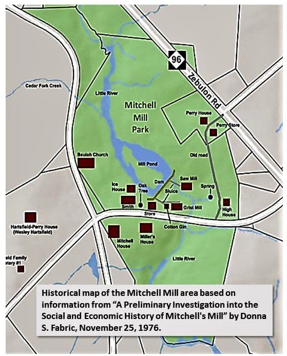 Historical map of the Mitchell Mill area