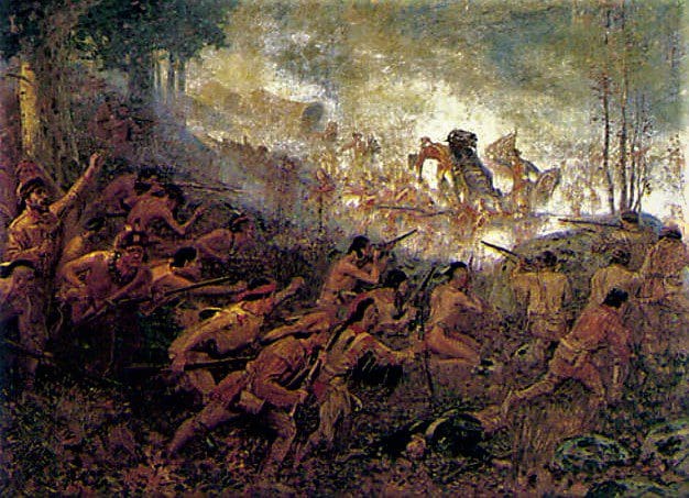 Depiction of a battle in the Tuscarora War.