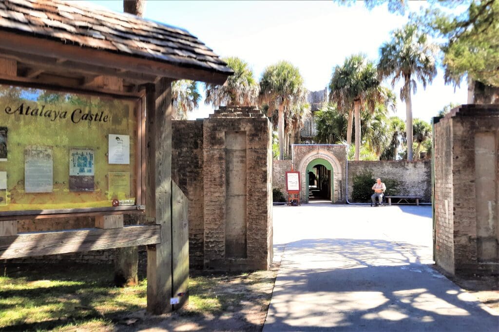 Entrance to Atalaya Castle in Huntington State Park.